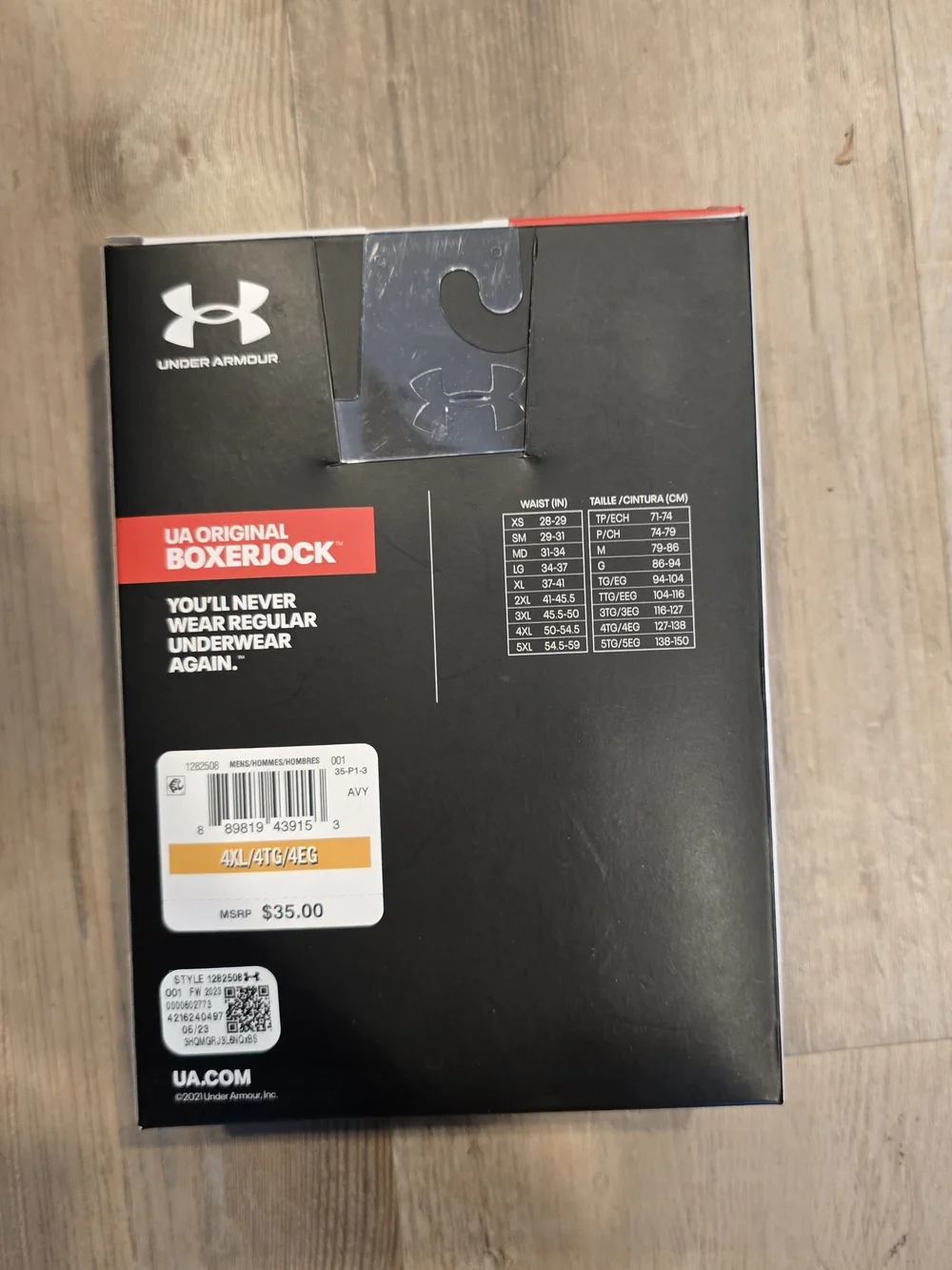 Under Armour Men’s 4XL Boxerjock 2-Pack Boxer Briefs – Black/red